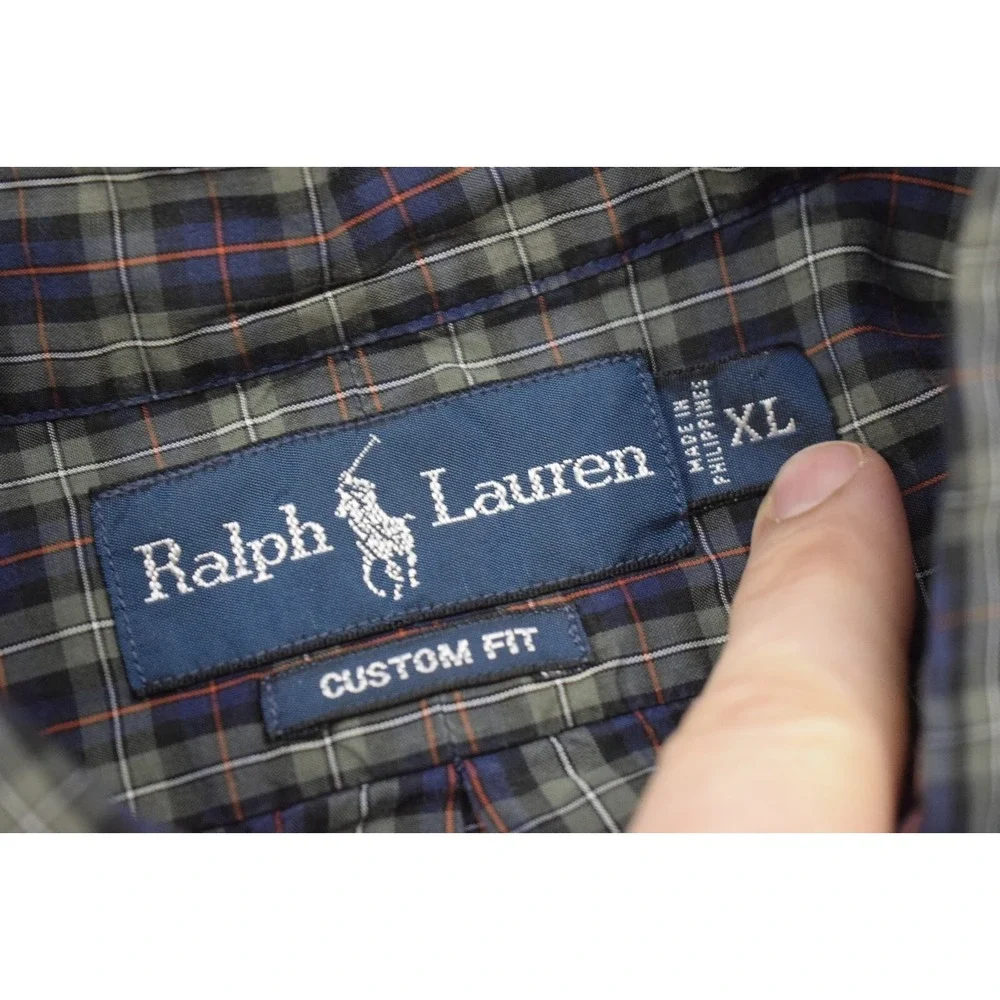 Polo‎ Ralph Lauren Custom Fit Plaid Dress Shirt Long Sleeve Mens Size XL